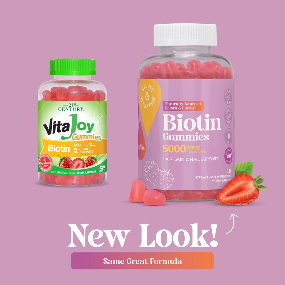 21st Century, Biotin Gummies, Strawberry, 5,000 mcg, 120 Gummies