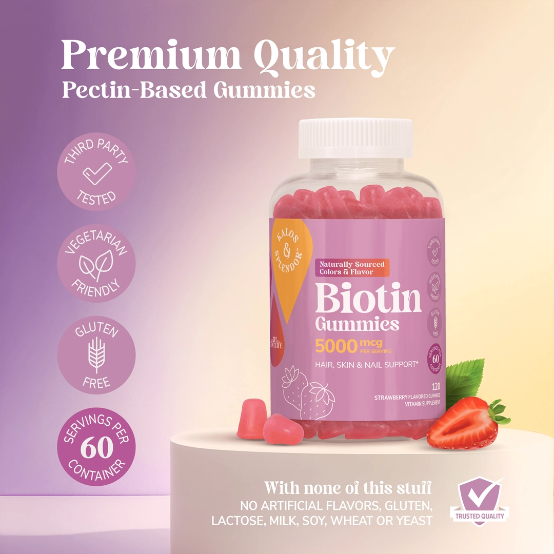 21st Century, Biotin Gummies, Strawberry, 5,000 mcg, 120 Gummies