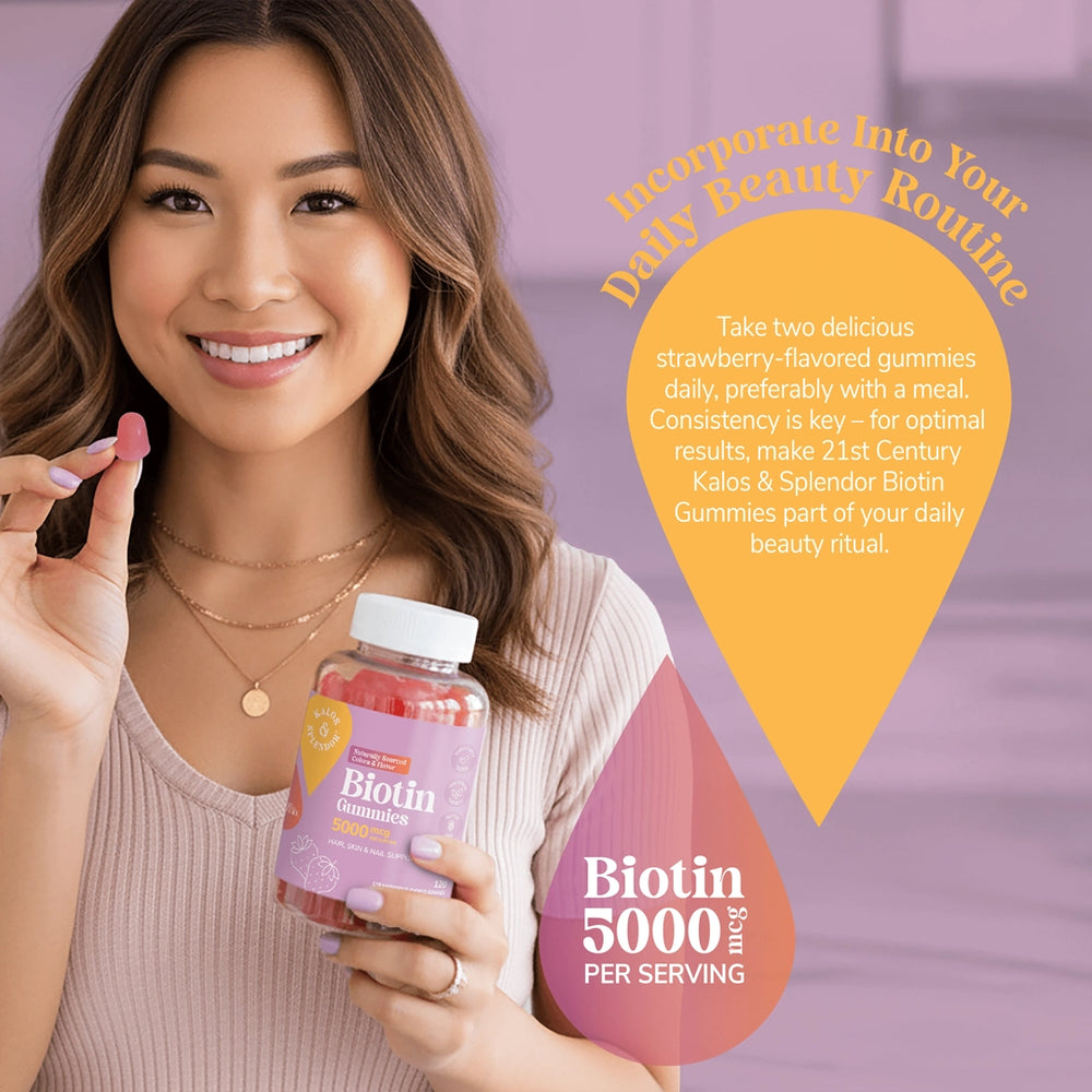 21st Century, Biotin Gummies, Strawberry, 5,000 mcg, 120 Gummies