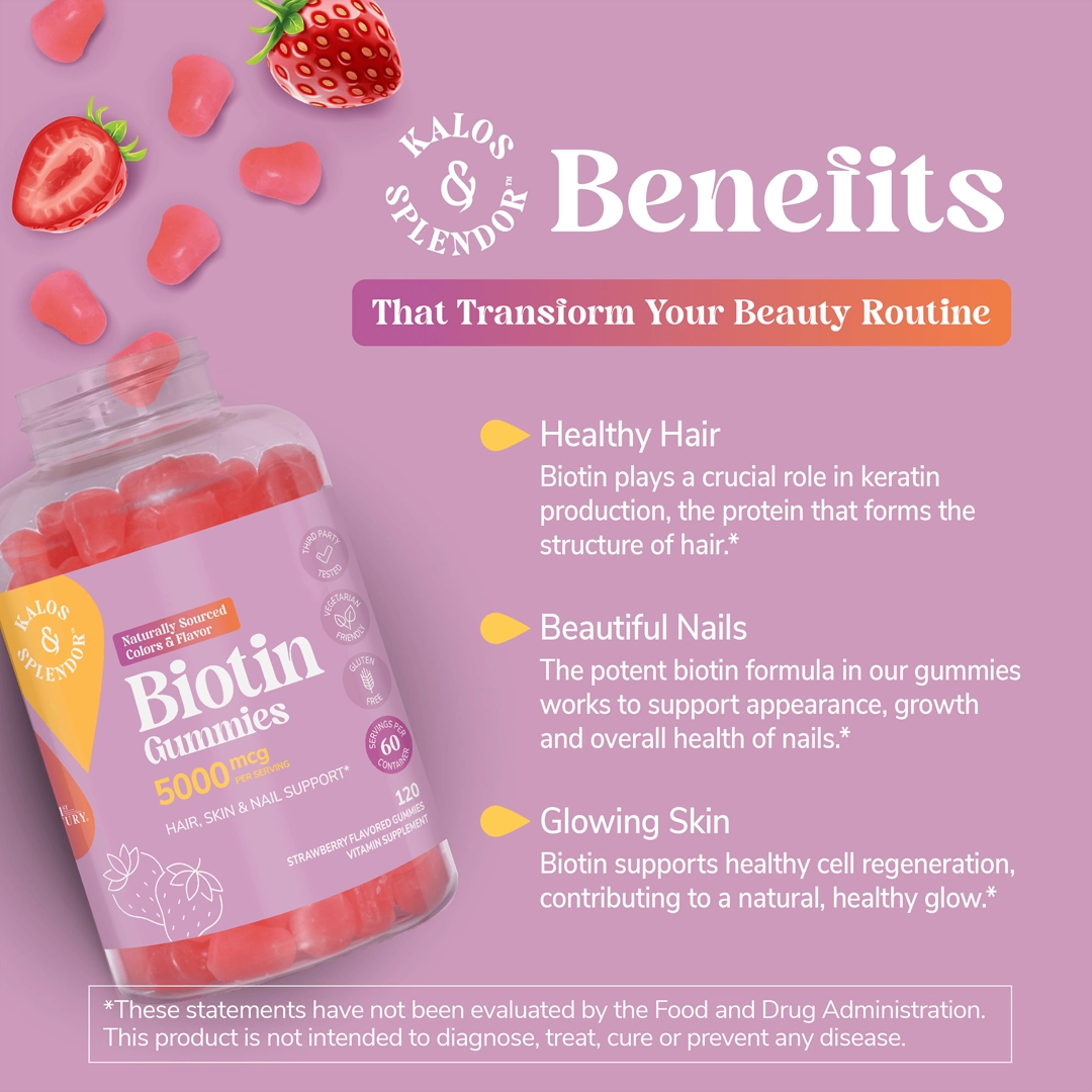 21st Century, Biotin Gummies, Strawberry, 5,000 mcg, 120 Gummies