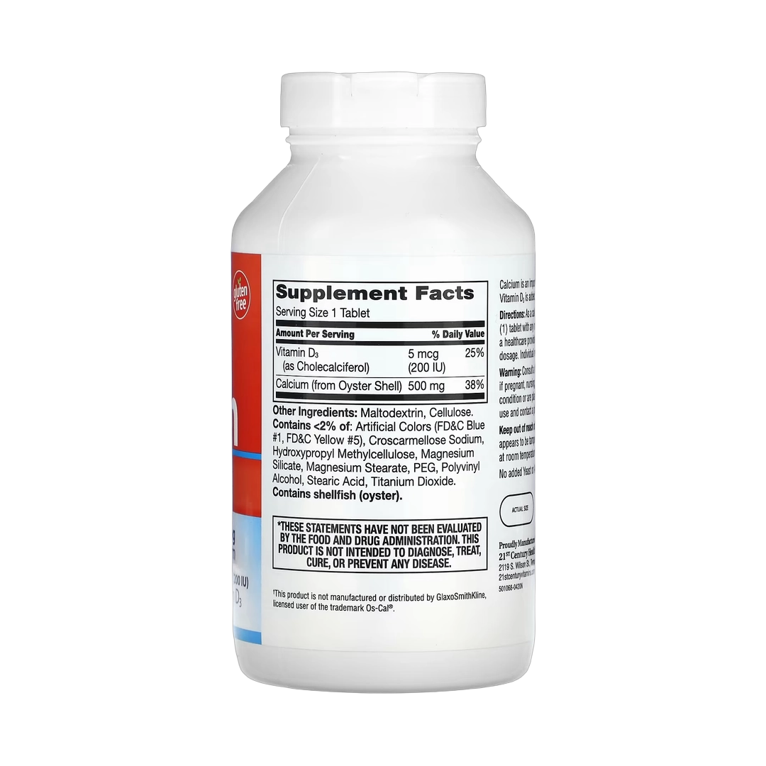 21st Century, Calcium 500 + D3, 400 Tablets