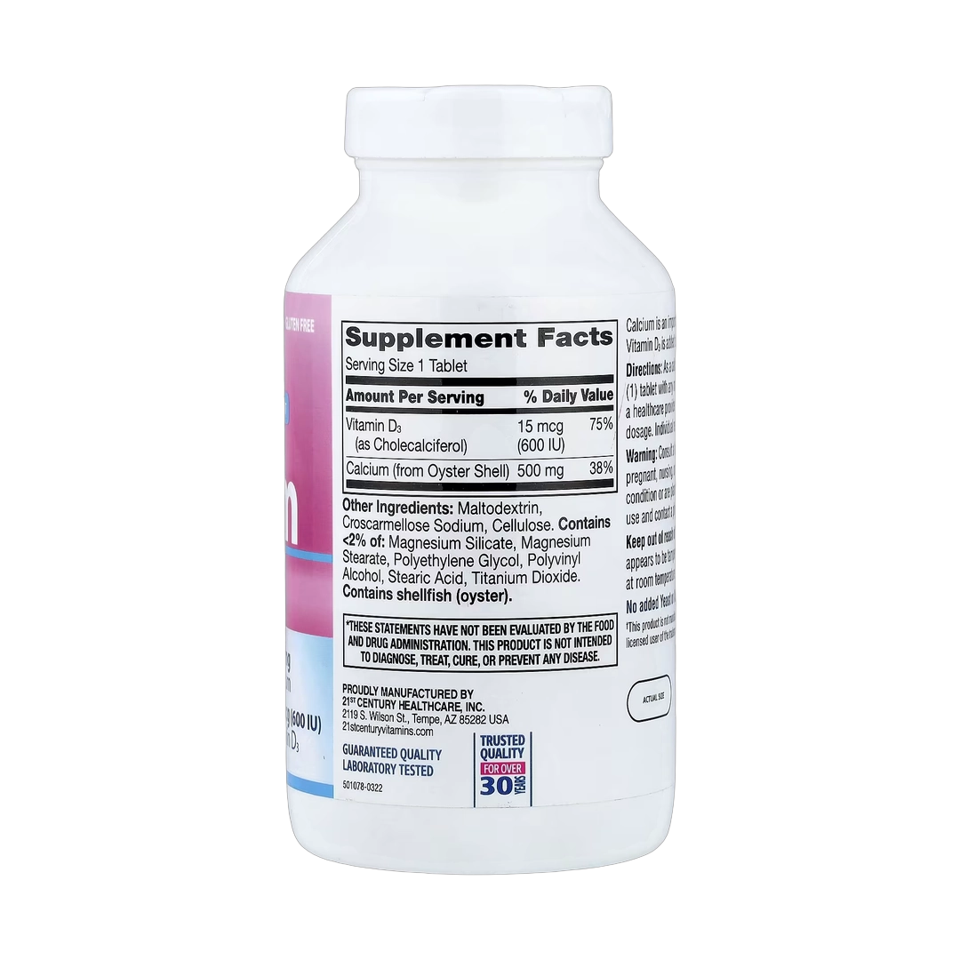 21st Century, Calcium 500 + D3, 400 Tablets