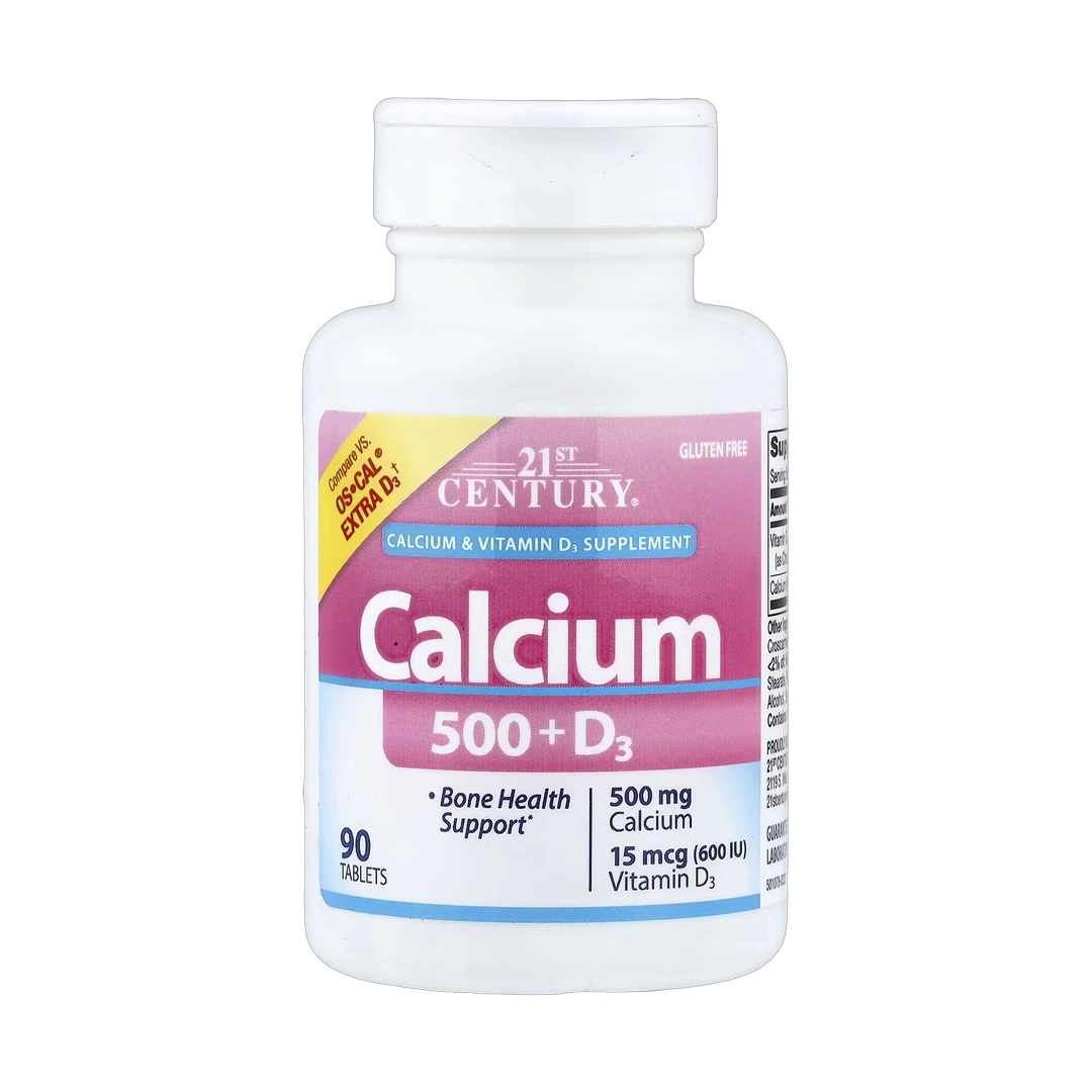 21st Century, Calcium 500 + D3, 90 Tablets
