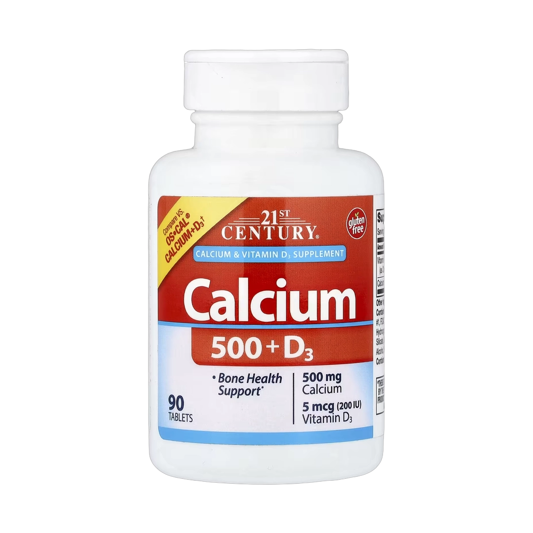 21st Century, Calcium 500 + D3, 90 Tablets