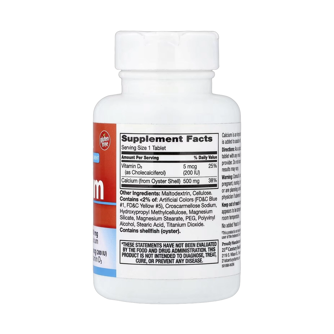21st Century, Calcium 500 + D3, 90 Tablets