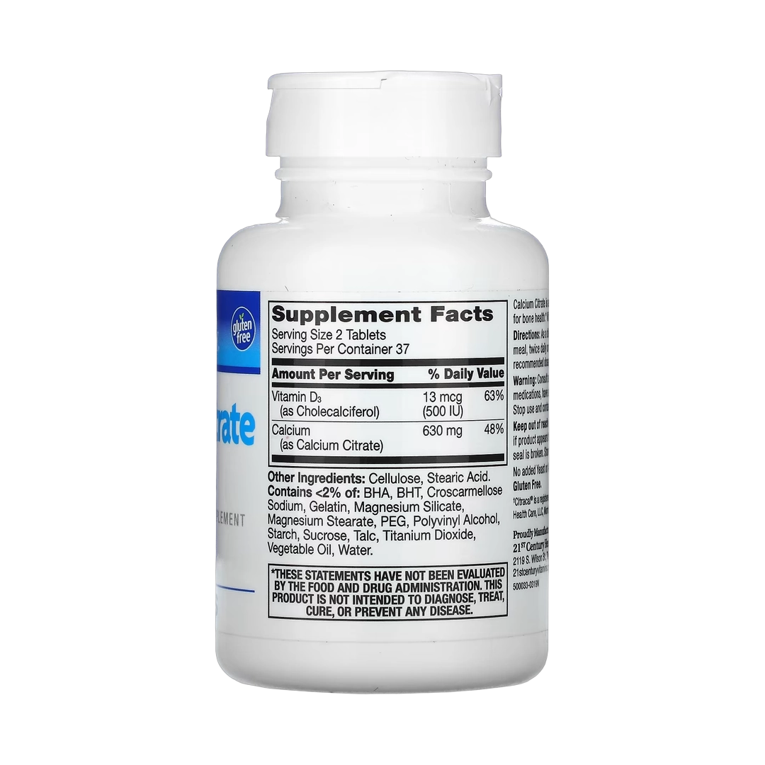 21st Century, Calcium Citrate + D3 Maximum, 75 Tablets