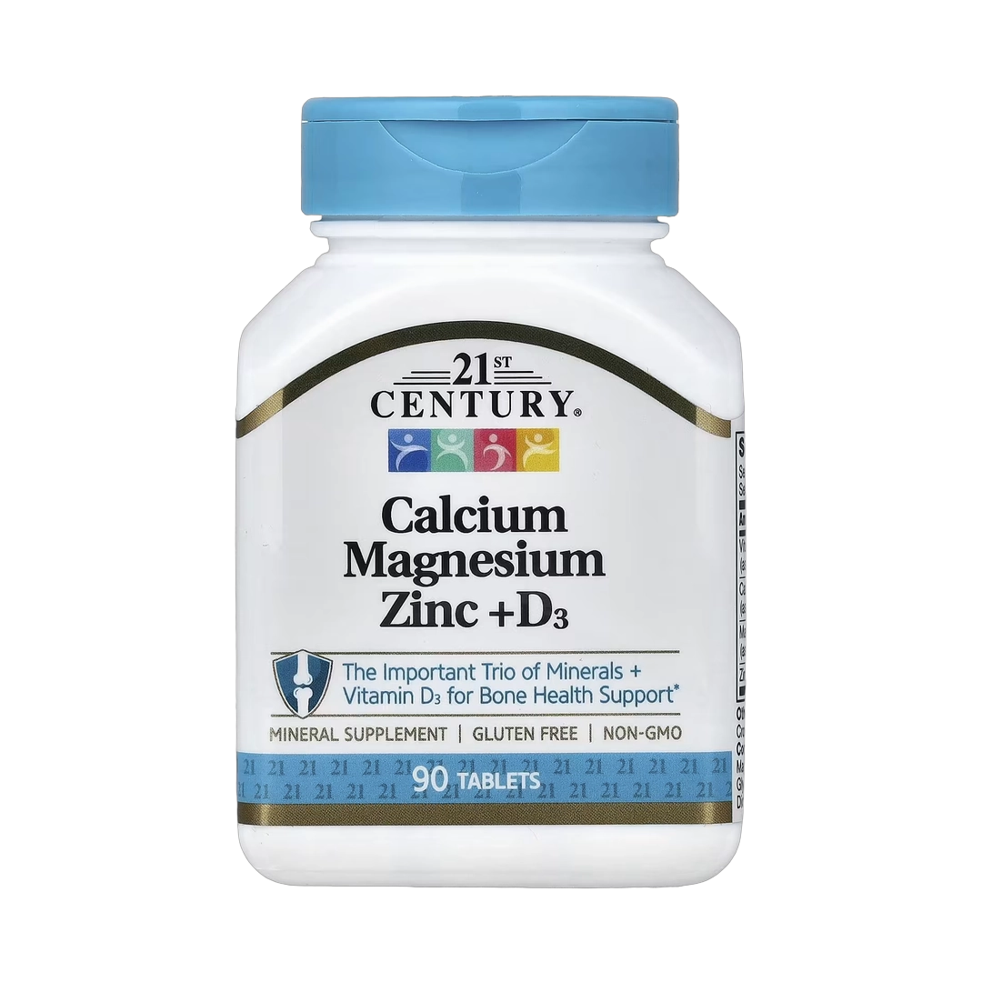 21st Century, Calcium Magnesium Zinc + D3, 90 Tablets