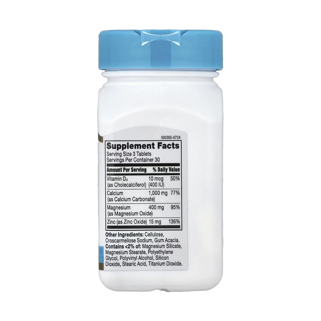 21st Century, Calcium Magnesium Zinc + D3, 90 Tablets