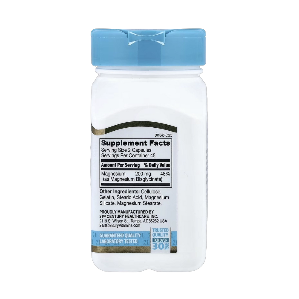 21st Century, Chelated Magnesium Glycinate, 90 Capsules, (100 mg per Capsule)