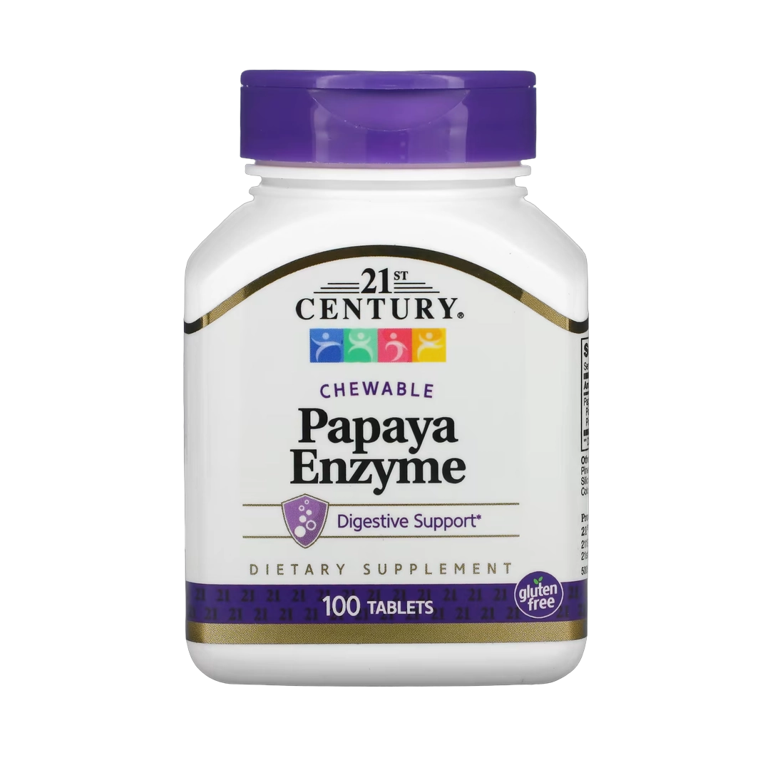 21st Century, Chewable Papaya Enzyme, 100 Tablets