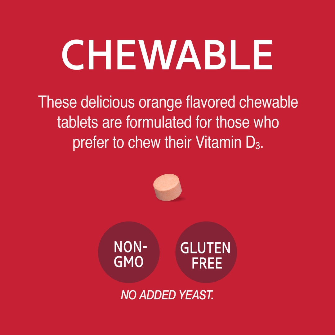 21st Century, Chewable Vitamin D3, Orange, 10 mcg (400 IU), 110 Tablets