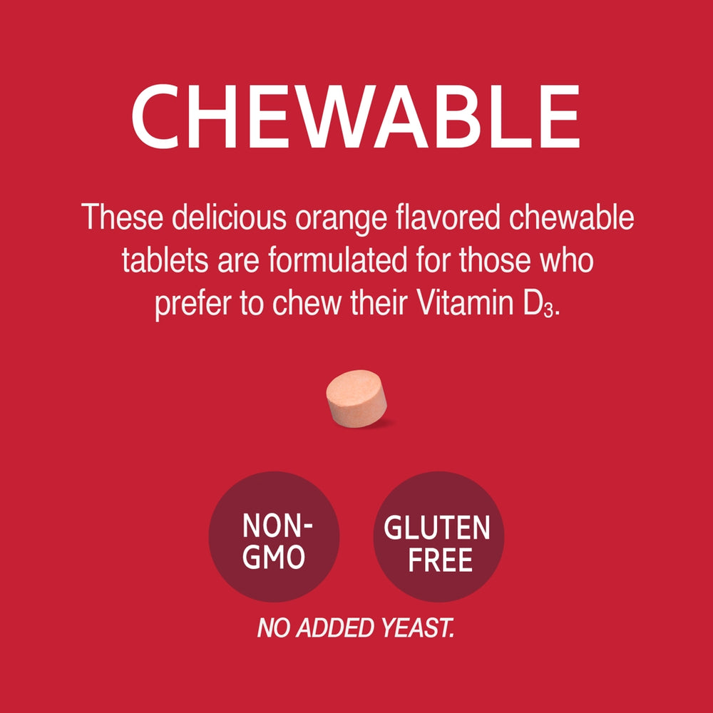 21st Century, Chewable Vitamin D3, Orange, 10 mcg (400 IU), 110 Tablets