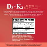 21st Century, D3 + K2, 120 Capsules