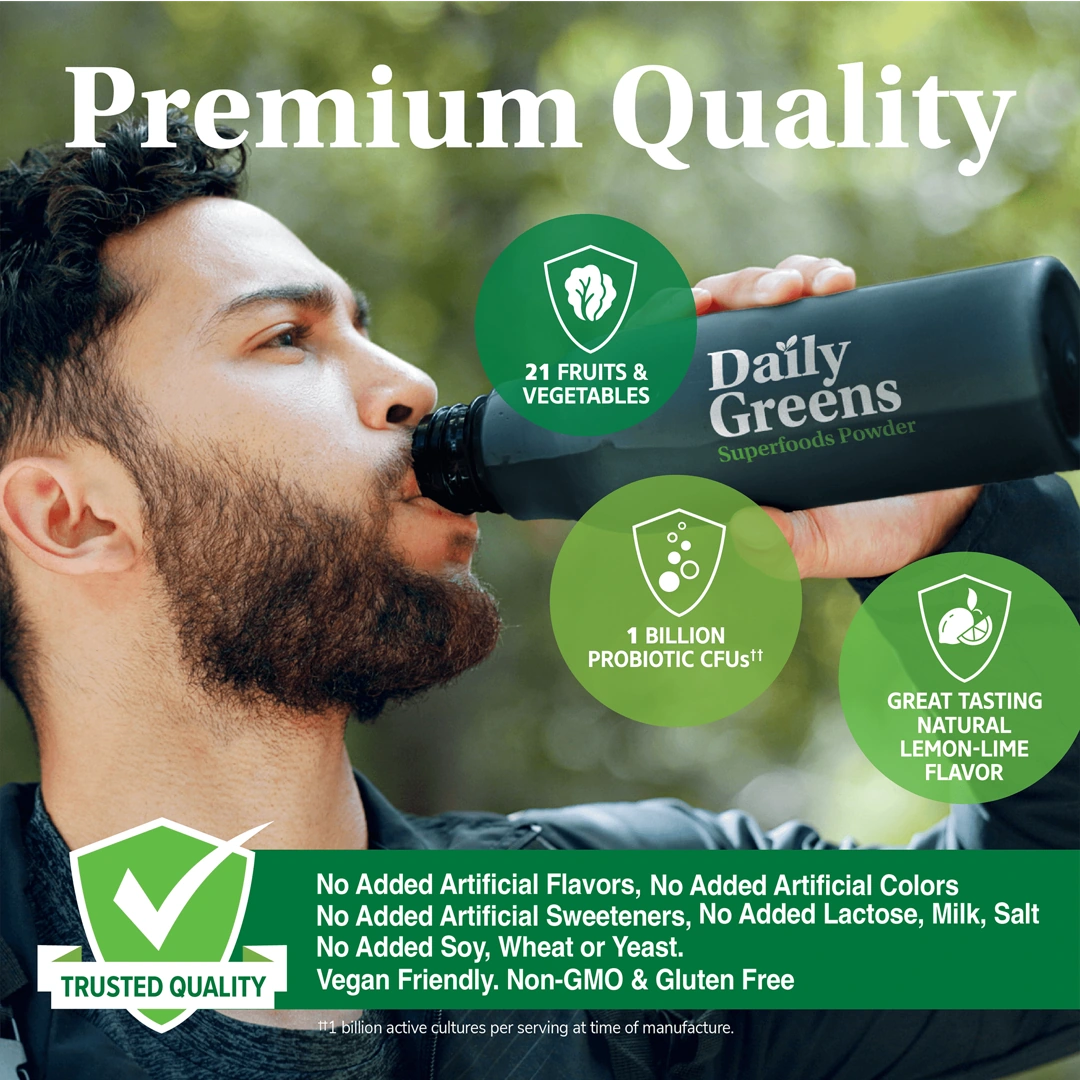 21st Century, Daily Greens Superfoods Powder, Lemon Lime, 7.4 oz (210 g)