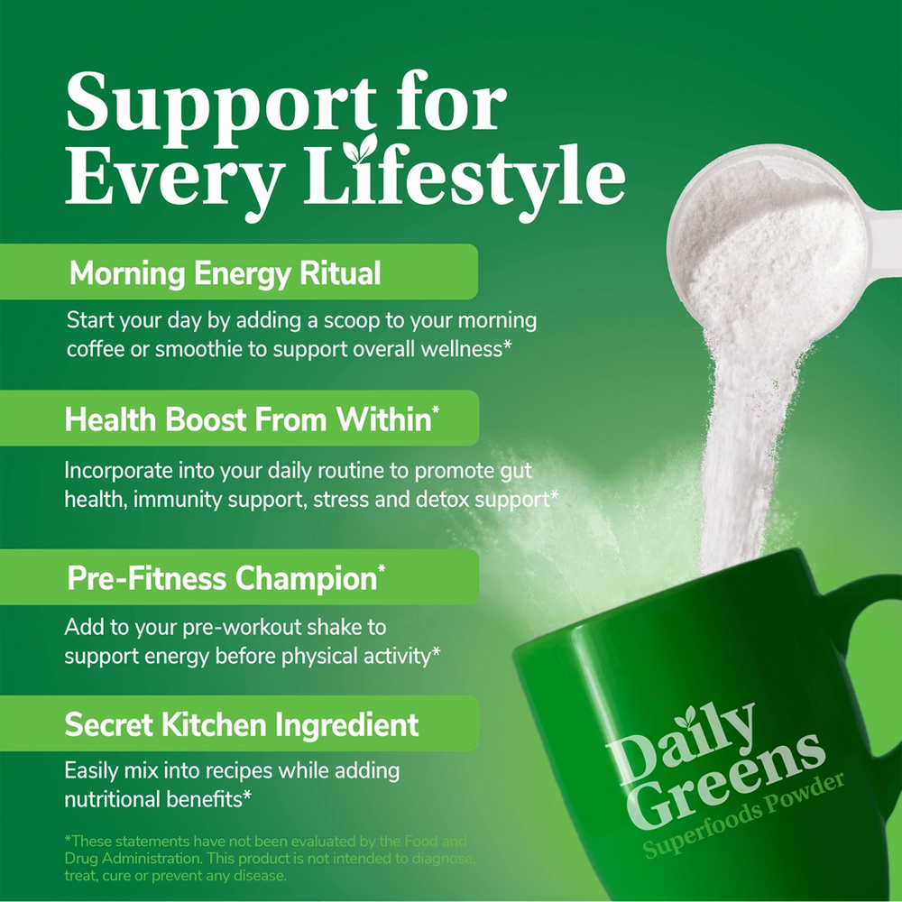 21st Century, Daily Greens Superfoods Powder, Lemon Lime, 7.4 oz (210 g)