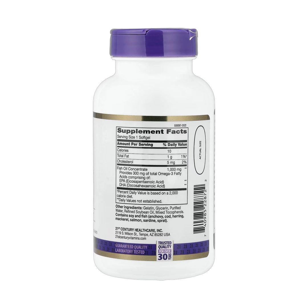 21st Century, Fish Oil, 1,000 mg, 120 Softgels