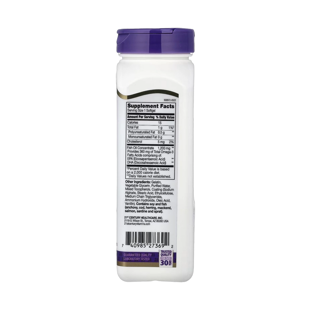 21st Century, Fish Oil, 1,200 mg, 90 Enteric Coated Softgels