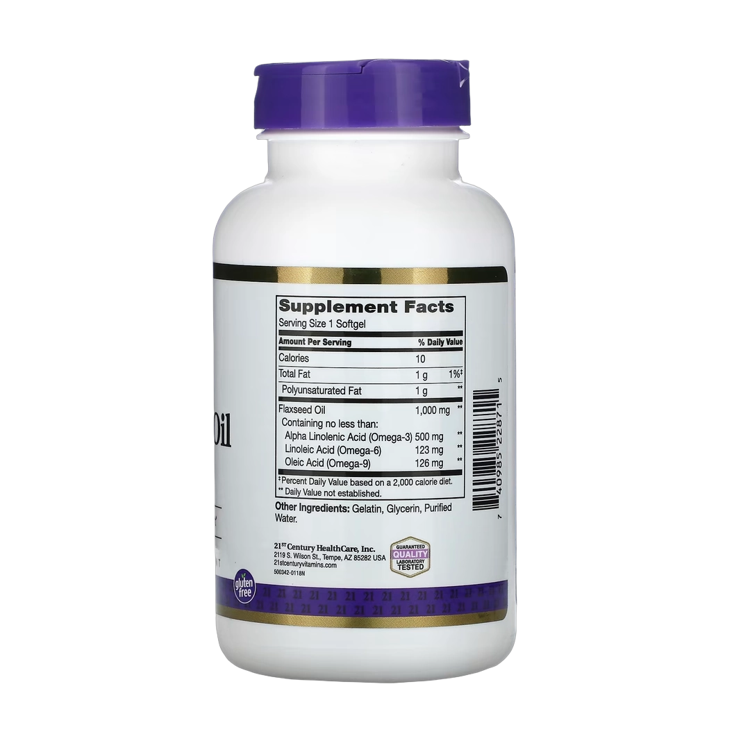 21st Century, Flaxseed Oil, 1,000 mg, 120 Softgels