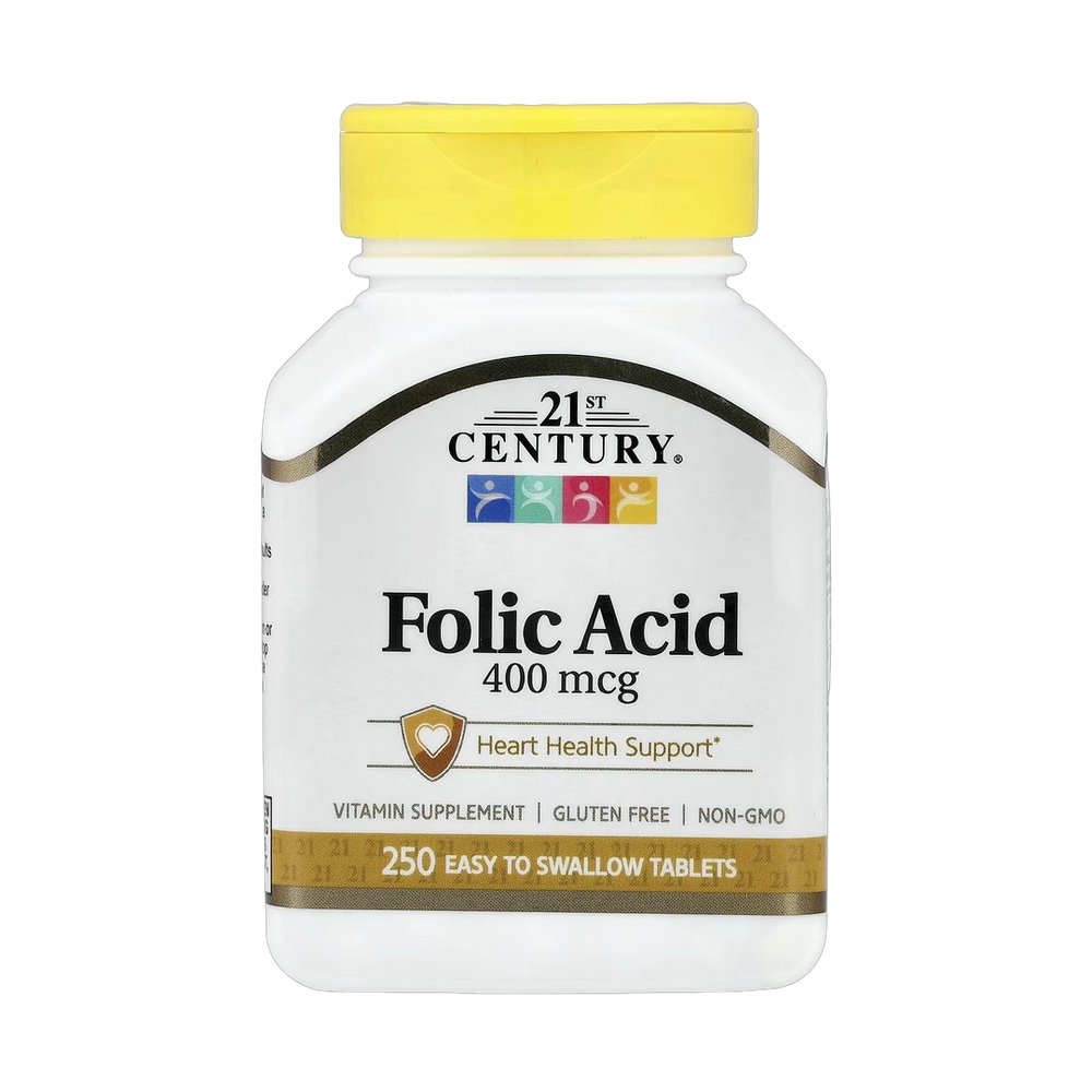 21st Century, Folic Acid, 400 mcg, 250 Easy to Swallow Tablets