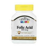 21st Century, Folic Acid, 400 mcg, 250 Easy to Swallow Tablets