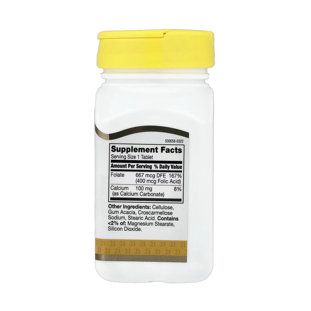 21st Century, Folic Acid, 400 mcg, 250 Easy to Swallow Tablets