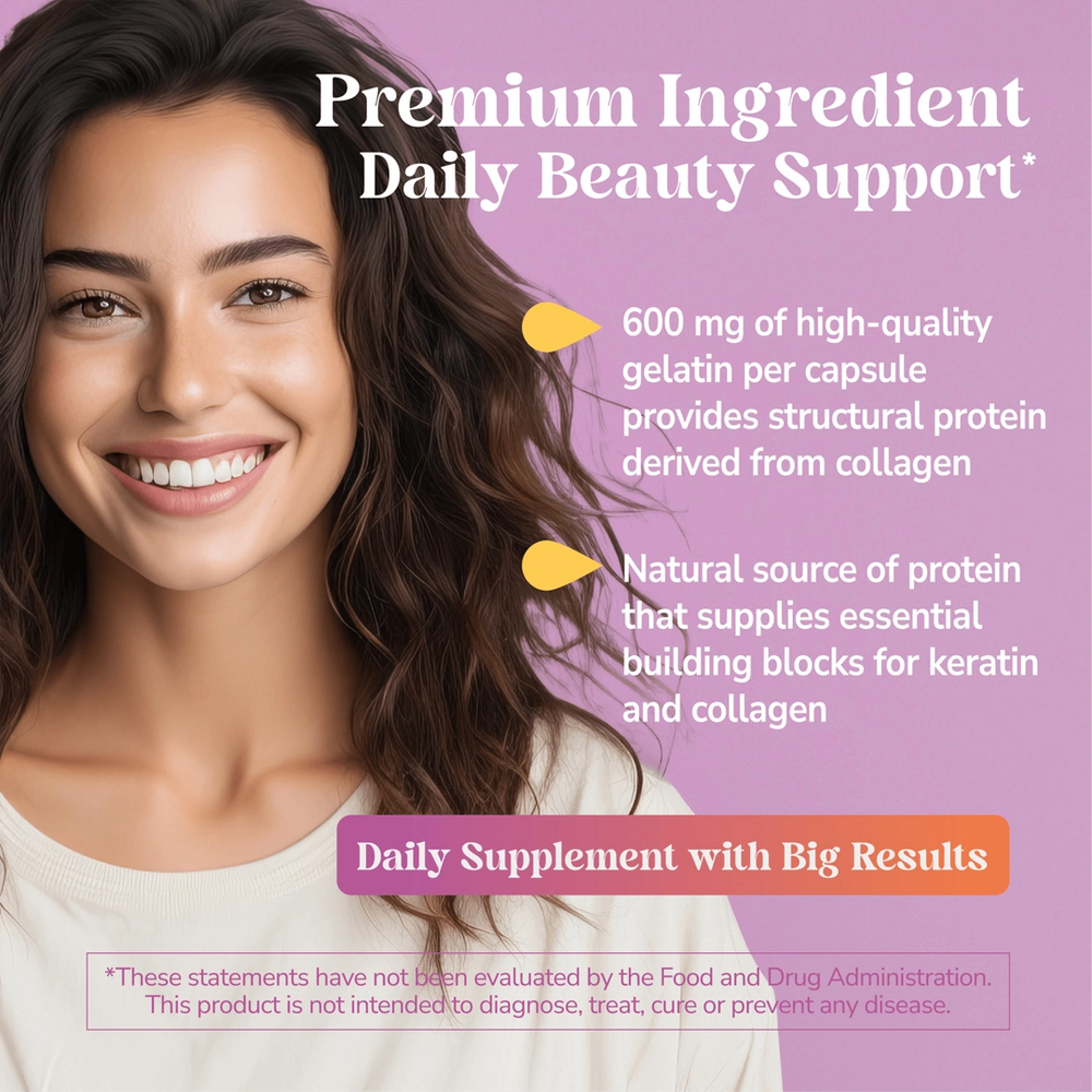 21st Century, Gelatin, 600 mg, 100 Capsules