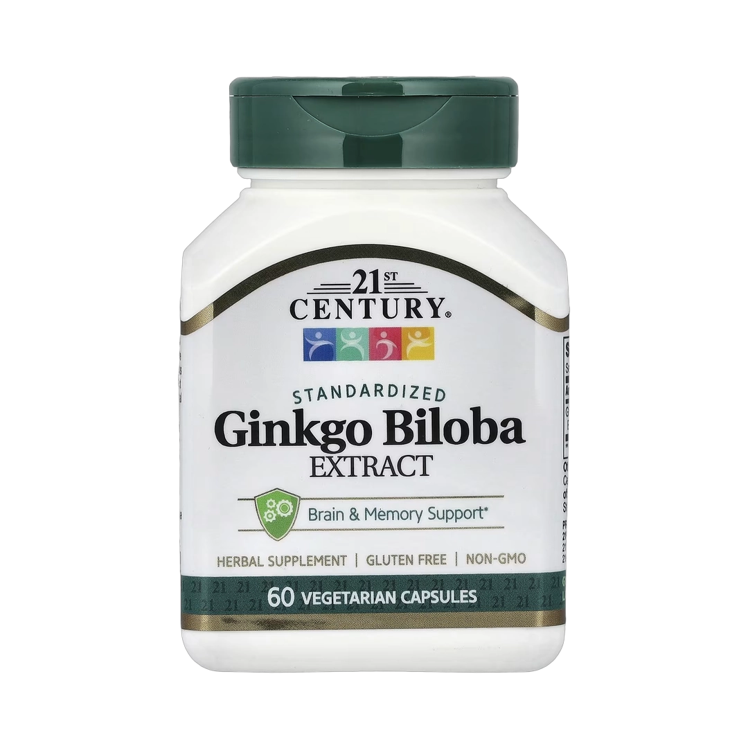 21st Century, Ginkgo Biloba Extract, Standardized, 60 Vegetarian Capsules