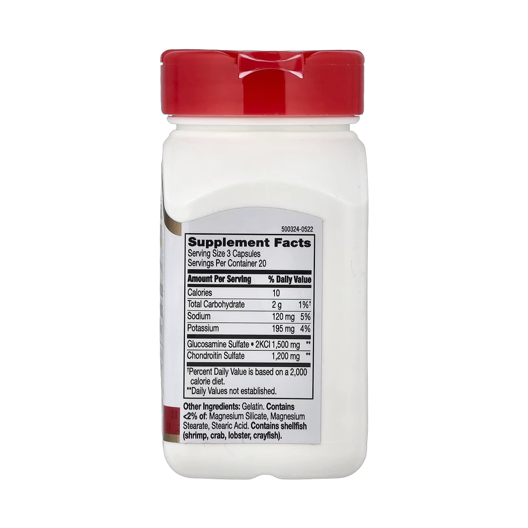 21st Century, Glucosamine Chondroitin, 500 mg/400 mg, 60 Easy To Swallow Capsules