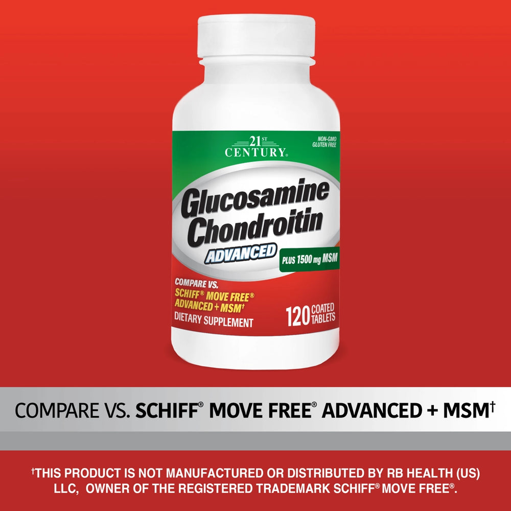 21st Century, Glucosamine Chondroitin Advanced Plus MSM, 120 Coated Tablets
