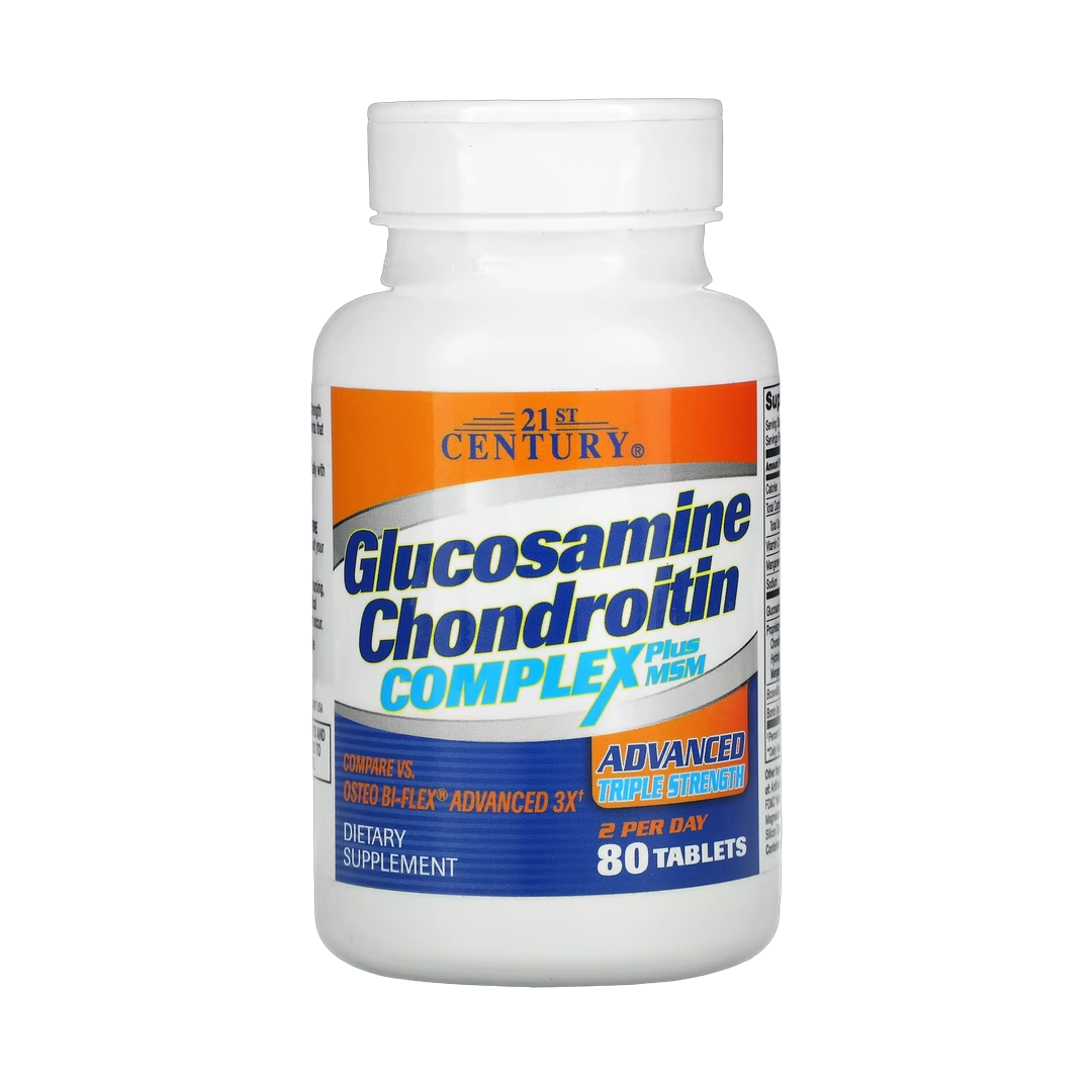 21st Century, Glucosamine Chondroitin Complex Plus MSM, Advanced Triple Strength, 80 Tablets