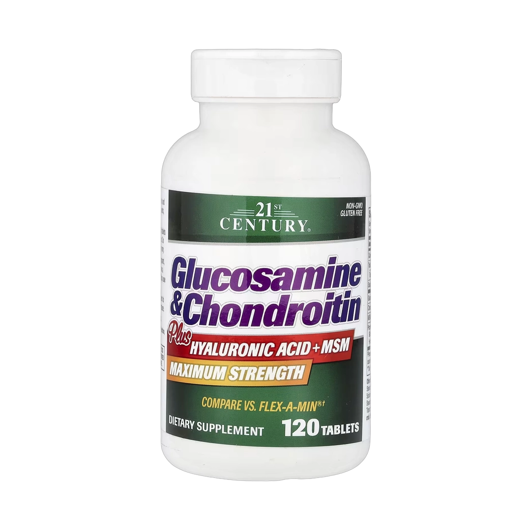 21st Century, Glucosamine & Chondroitin Plus Hyaluronic Acid + MSM, 120 Tablets