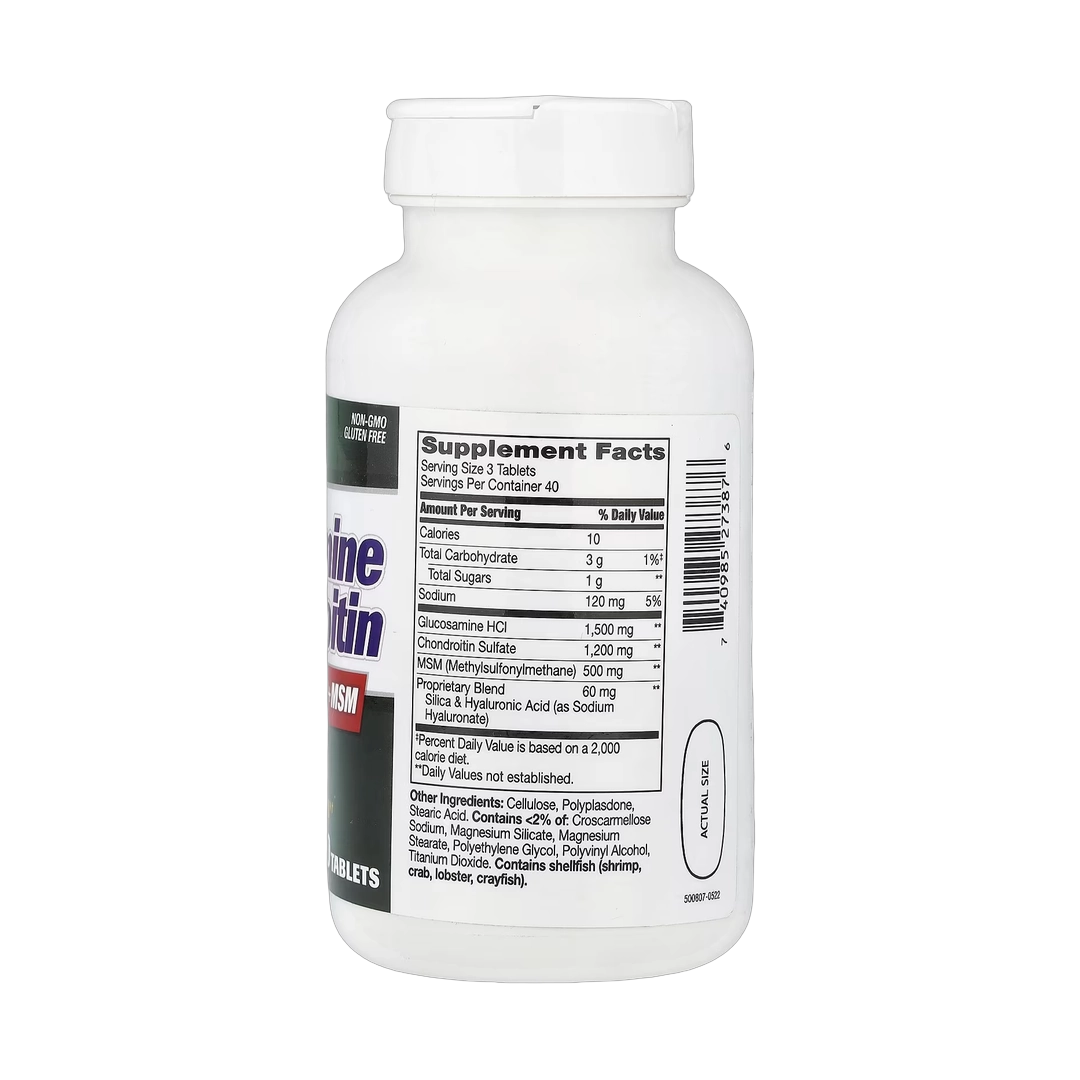 21st Century, Glucosamine & Chondroitin Plus Hyaluronic Acid + MSM, 120 Tablets