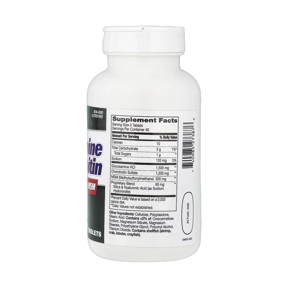 21st Century, Glucosamine & Chondroitin Plus Hyaluronic Acid + MSM, 120 Tablets