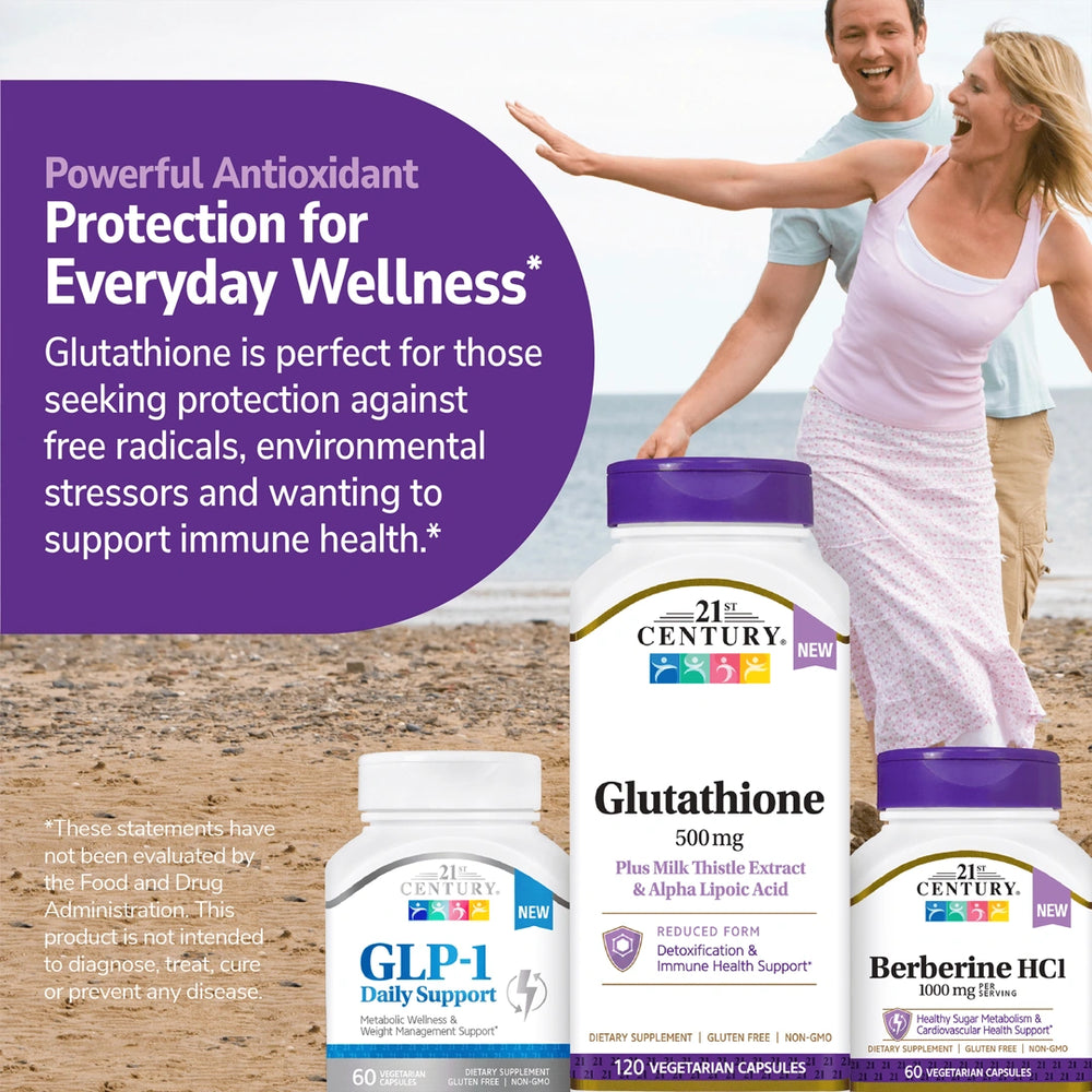 21st Century, Glutathione Plus Milk Thistle Extract & Alpha Lipoic Acid, 120 Vegetarian Capsules