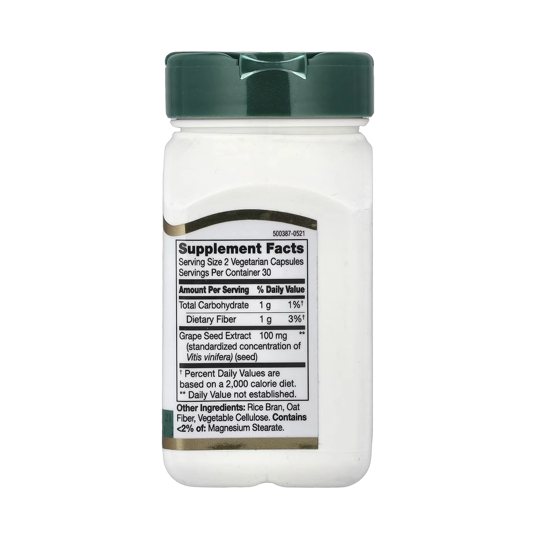 21st Century, Grape Seed Extract, Standardized, 60 Vegetarian Capsules