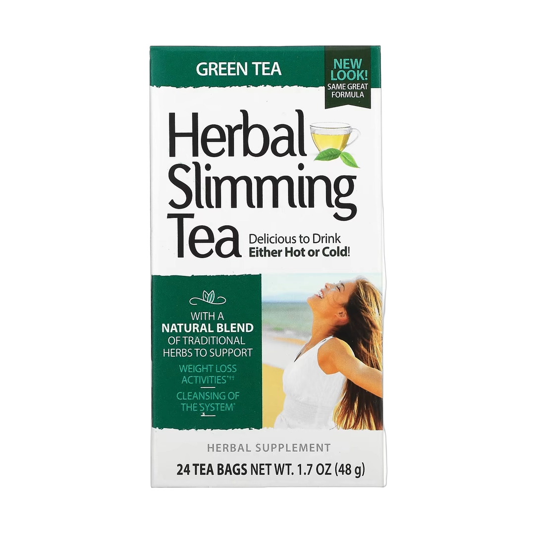 21st Century, Herbal Slimming Tea, Green Tea, 24 Tea Bags, 1.7 oz, 48 g