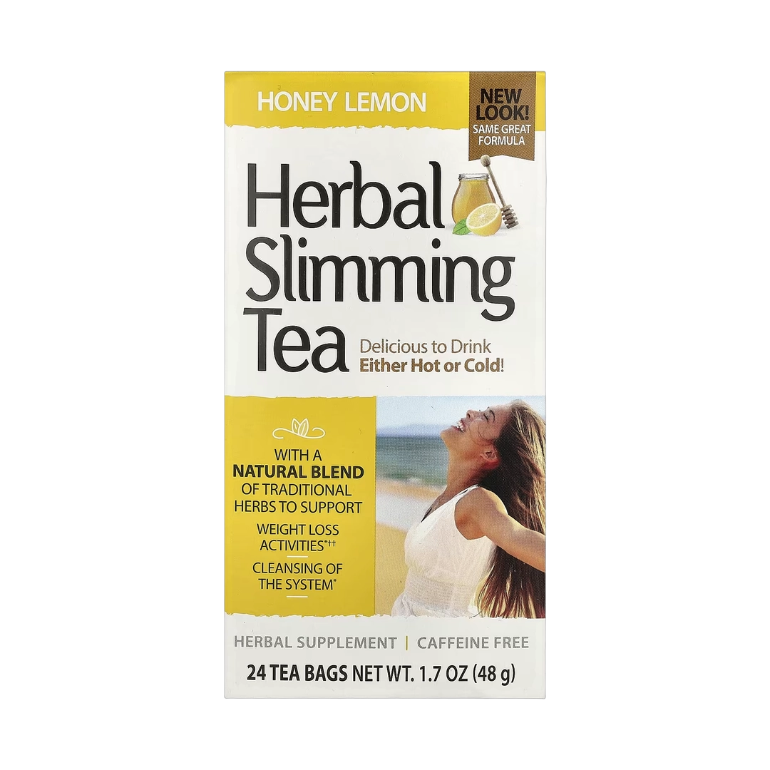 21st Century, Herbal Slimming Tea, Honey Lemon, Caffeine Free, 24 Tea Bags, 1.7 oz, 48 g