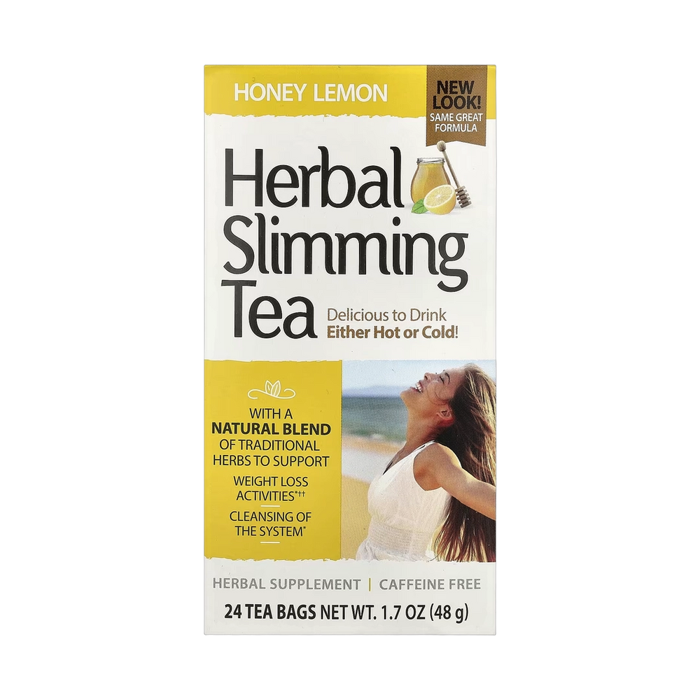 21st Century, Herbal Slimming Tea, Honey Lemon, Caffeine Free, 24 Tea Bags, 1.7 oz, 48 g