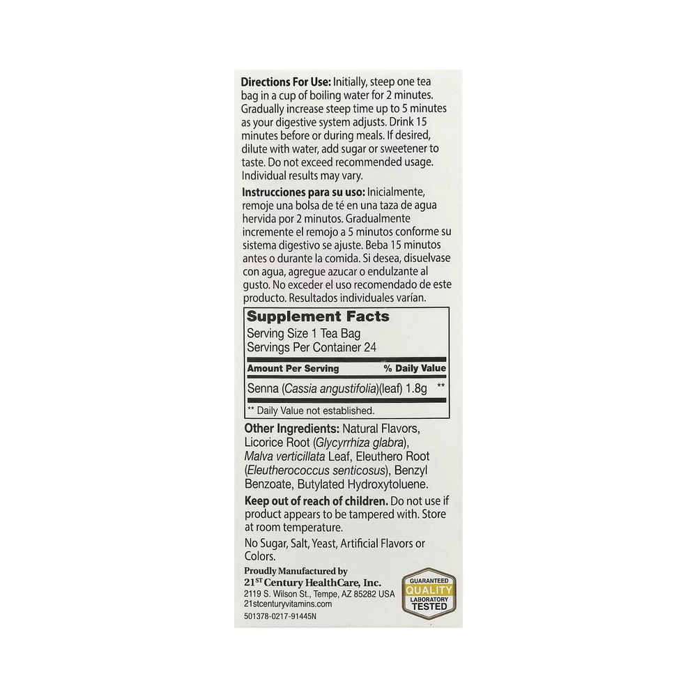21st Century, Herbal Slimming Tea, Honey Lemon, Caffeine Free, 24 Tea Bags, 1.7 oz, 48 g