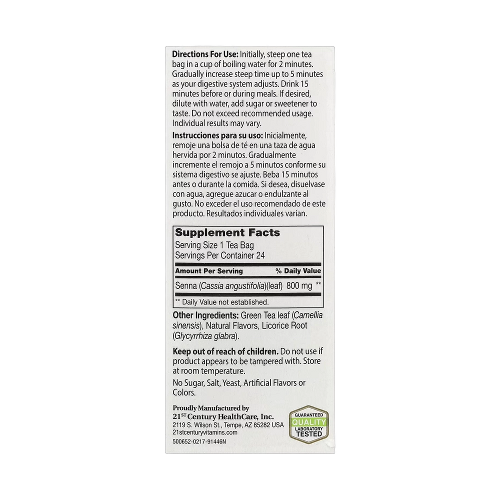 21st Century, Herbal Slimming Tea, Lemon-Lime, Caffeine Free, 24 Tea Bags, 1.7 oz (48 g)
