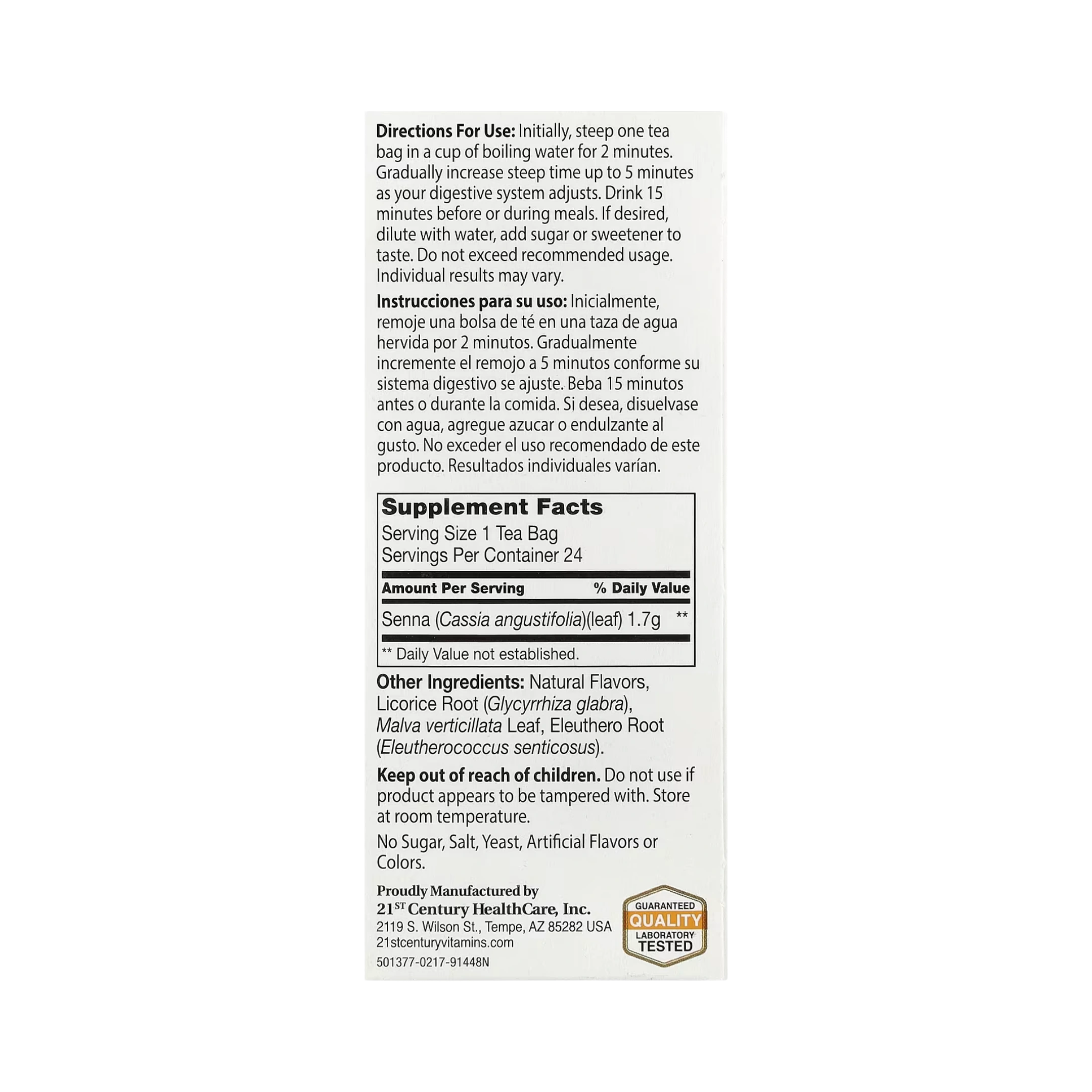 21st Century, Herbal Slimming Tea, Orange Spice, Caffeine Free, 24 Tea Bags, 1.7 oz, 48 g
