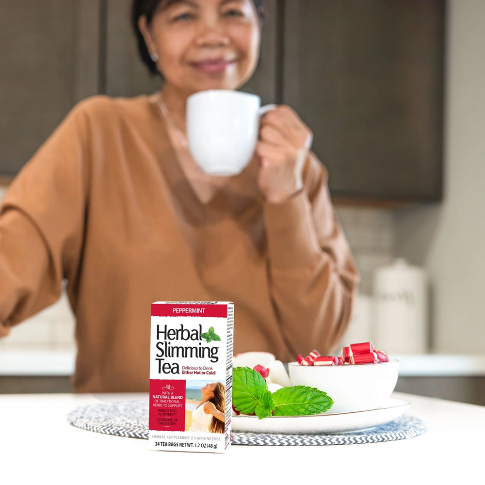 21st Century, Herbal Slimming Tea, Peppermint, Caffeine Free, 24 Tea Bags, 1.7 oz, 48 g