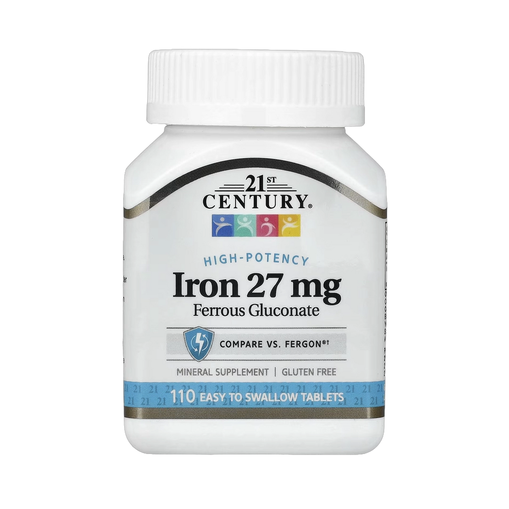 21st Century, High-Potency Iron, 27 mg, 110 Easy to Swallow Tablets