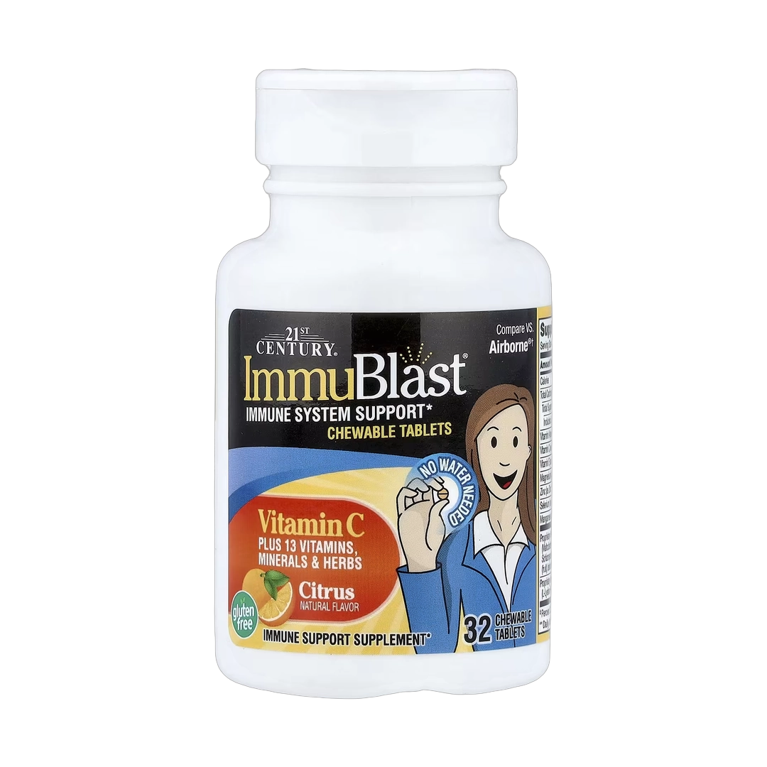 21st Century, ImmuBlast®, Vitamin C, Citrus, 32 Chewable Tablets