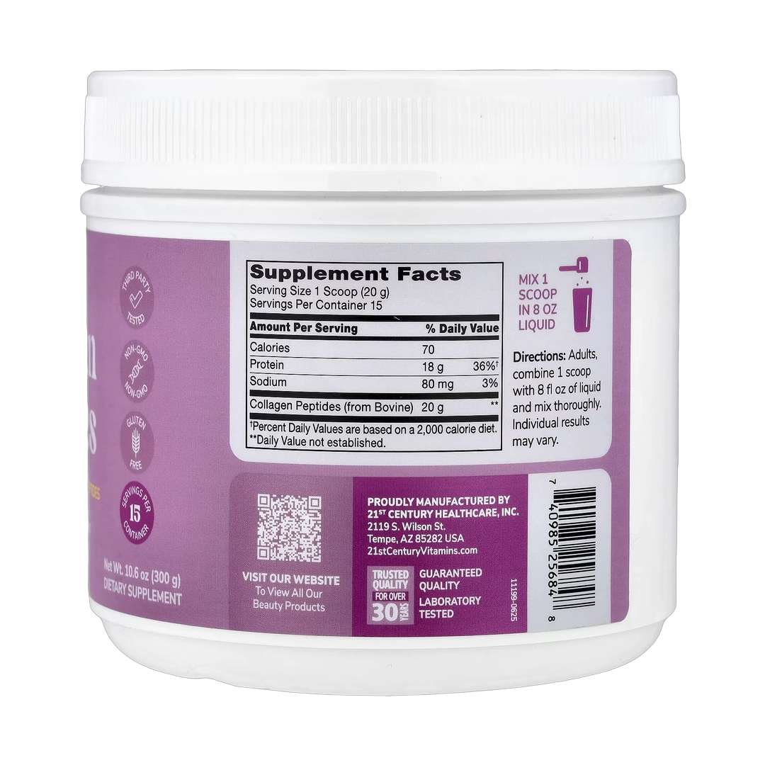 21st Century, Kalos & Splendorï¿½ Collagen Peptides, Unflavored, 10.6 oz (300 g)
