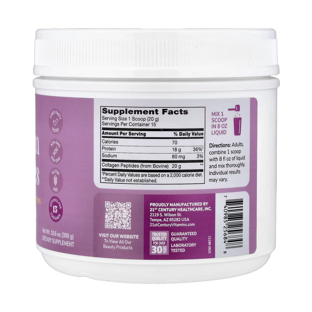 21st Century, Kalos & Splendorï¿½ Collagen Peptides, Unflavored, 10.6 oz (300 g)