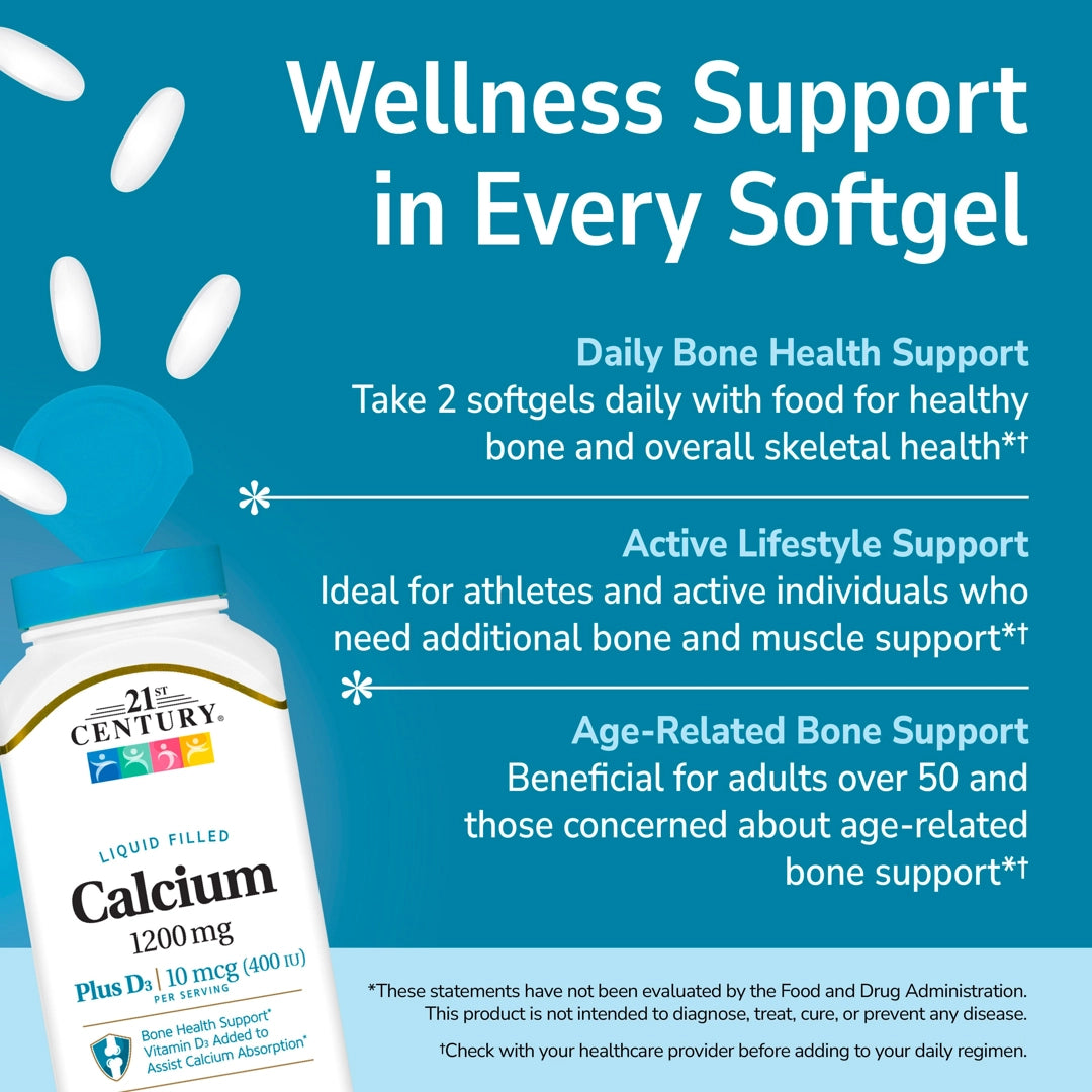 21st Century, Liquid Filled Calcium Plus D3, 90 Rapid Release Softgels