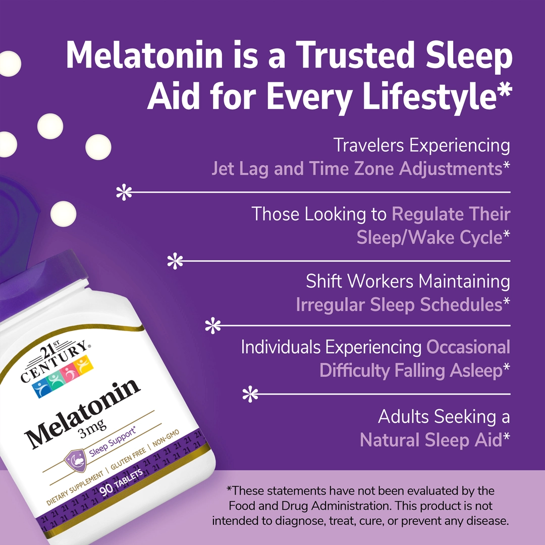 21st Century, Melatonin, 3 mg, 90 Tablets