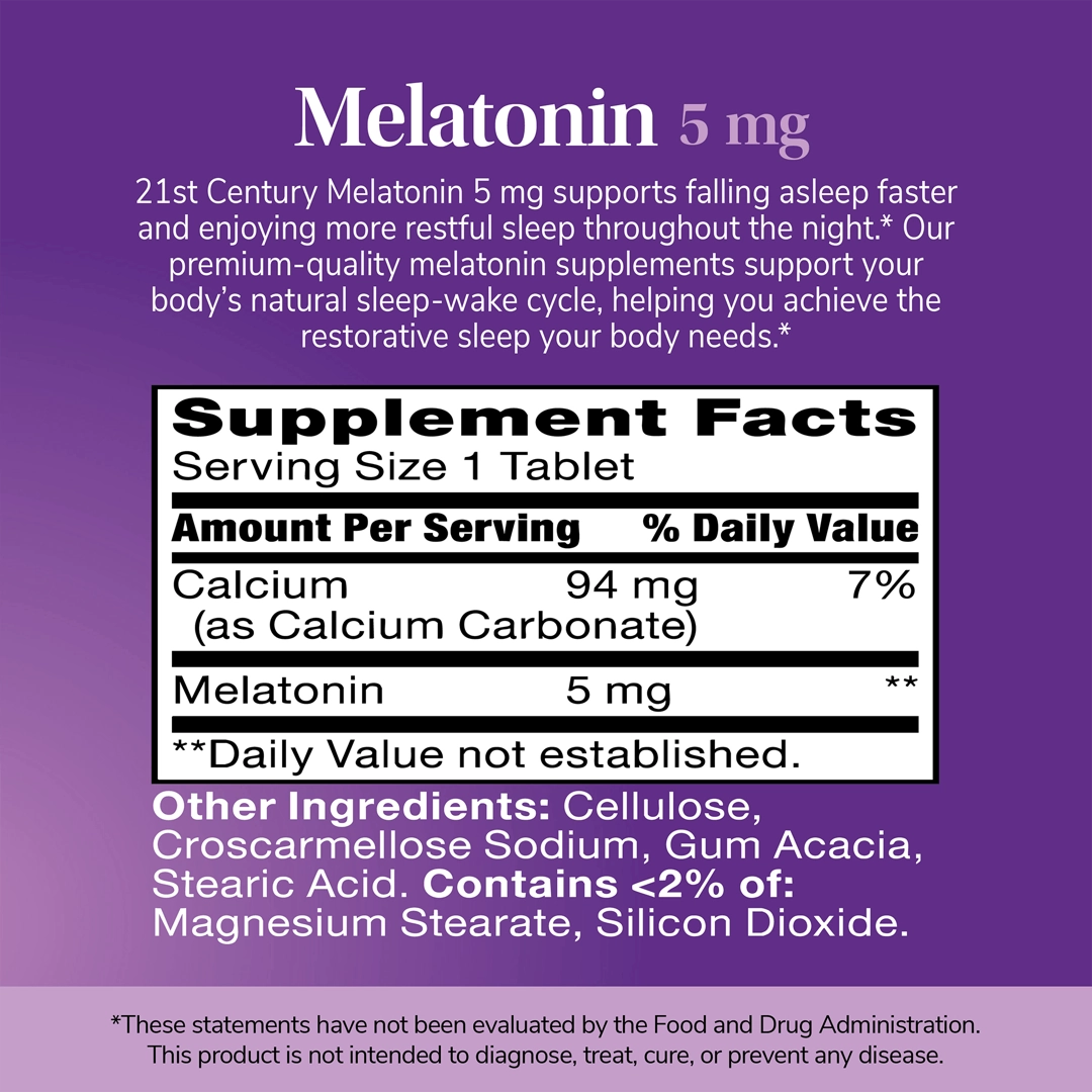21st Century, Melatonin, 5 mg, 120 Tablets