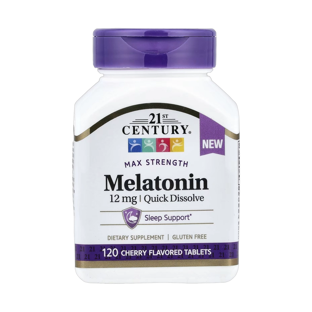 21st Century, Melatonin, Max Strength, Cherry, 12 mg, 120 Tablets